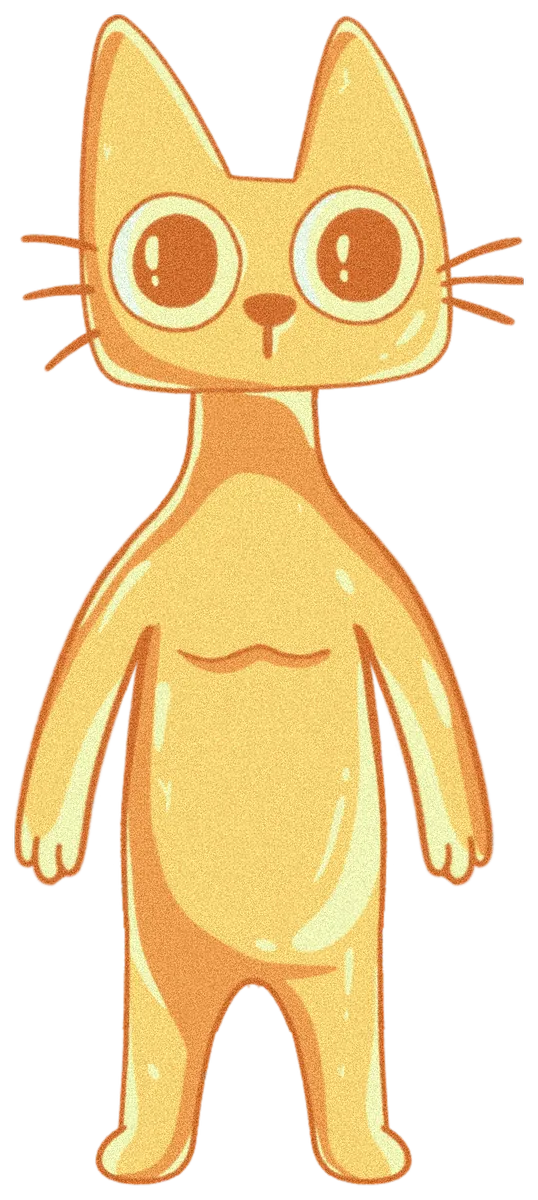 CETS ON RWA — a tall slender golden cat standing front-on